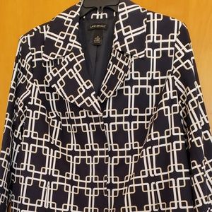 Lane Bryant Geometric Trench Coat EUC